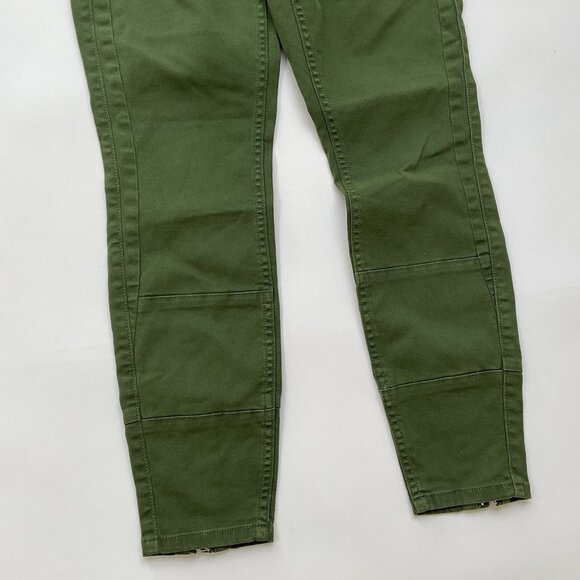 Guess Women’s Athletic Zip Skinny Jean In Olive Ankle Zip Cropped Leg Size 27 - Picture 3 of 13